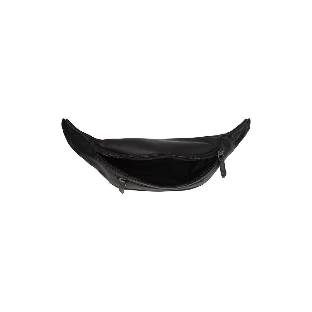 Sac Banane en Cuir Noir Brana