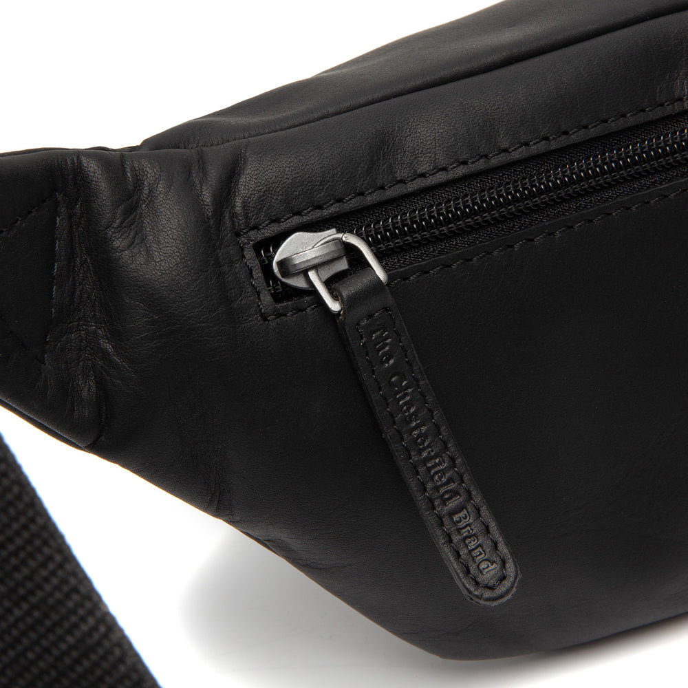 Sac Banane en Cuir Noir Brana