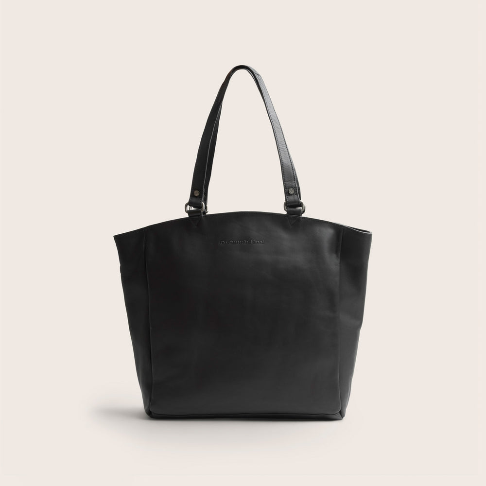 Leather Tote Bag Black Berlin
