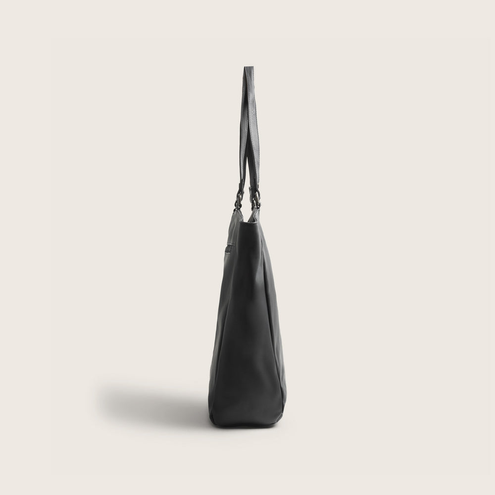 Leather Tote Bag Black Berlin