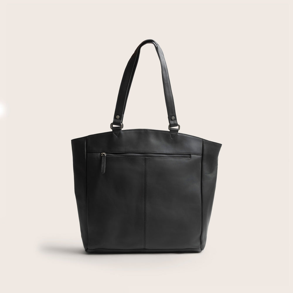 Leather Tote Bag Black Berlin