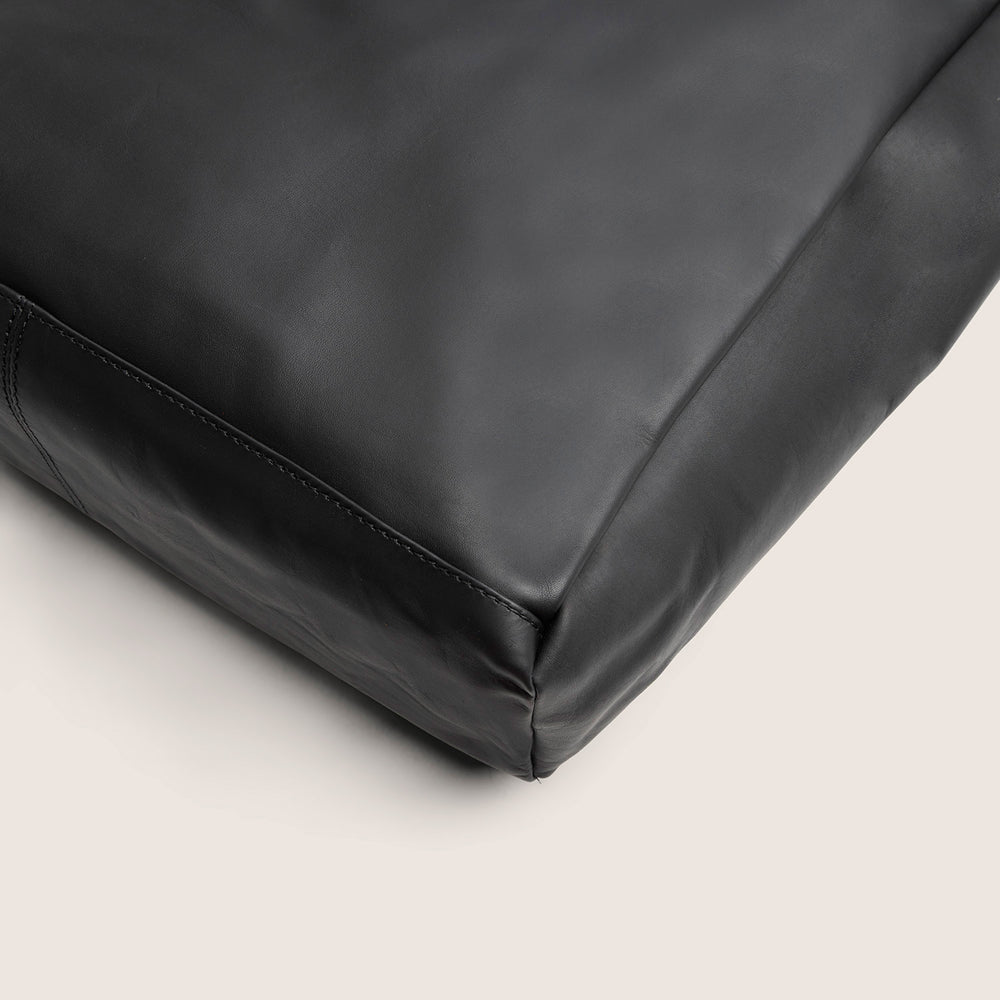 Leather Tote Bag Black Berlin