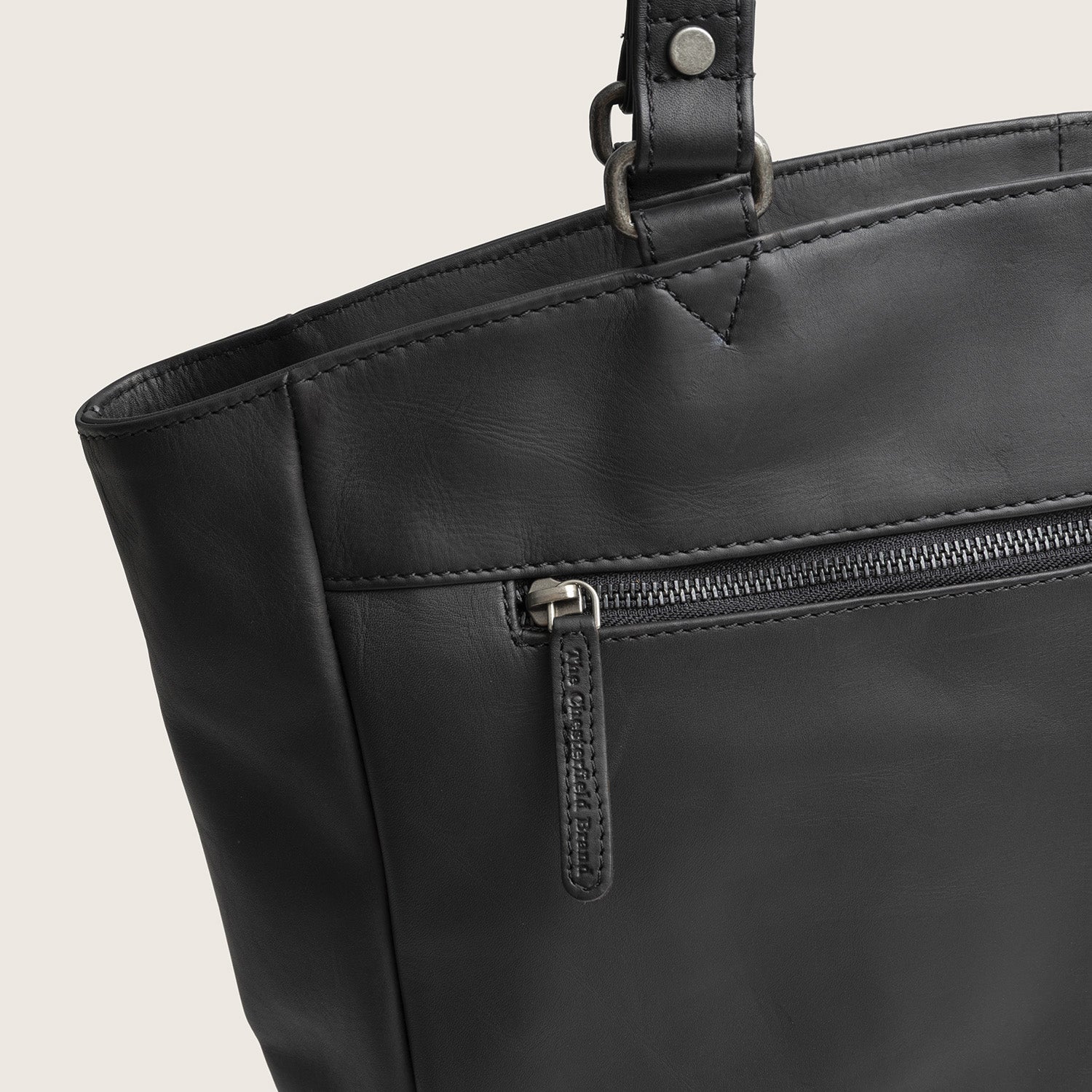 Leather Tote Bag Black Berlin