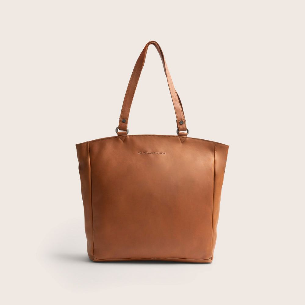 Leather Tote Bag Cognac Berlin