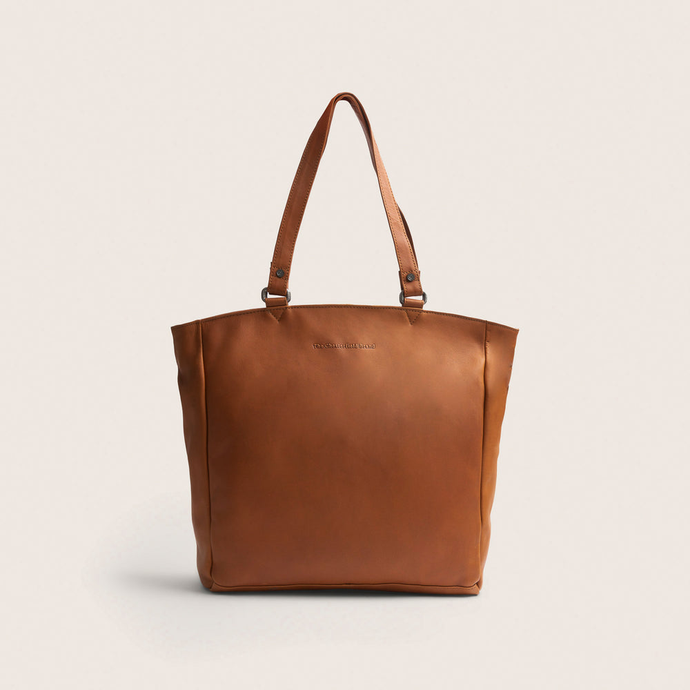 Leather Tote Bag Cognac Berlin
