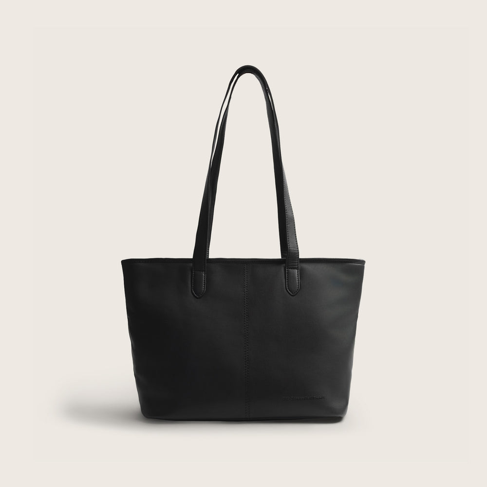Leder Shopper Schwarz Monza