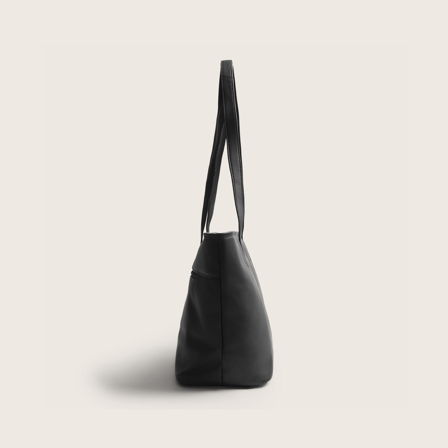 Sac Cabas en Cuir Noir Monza
