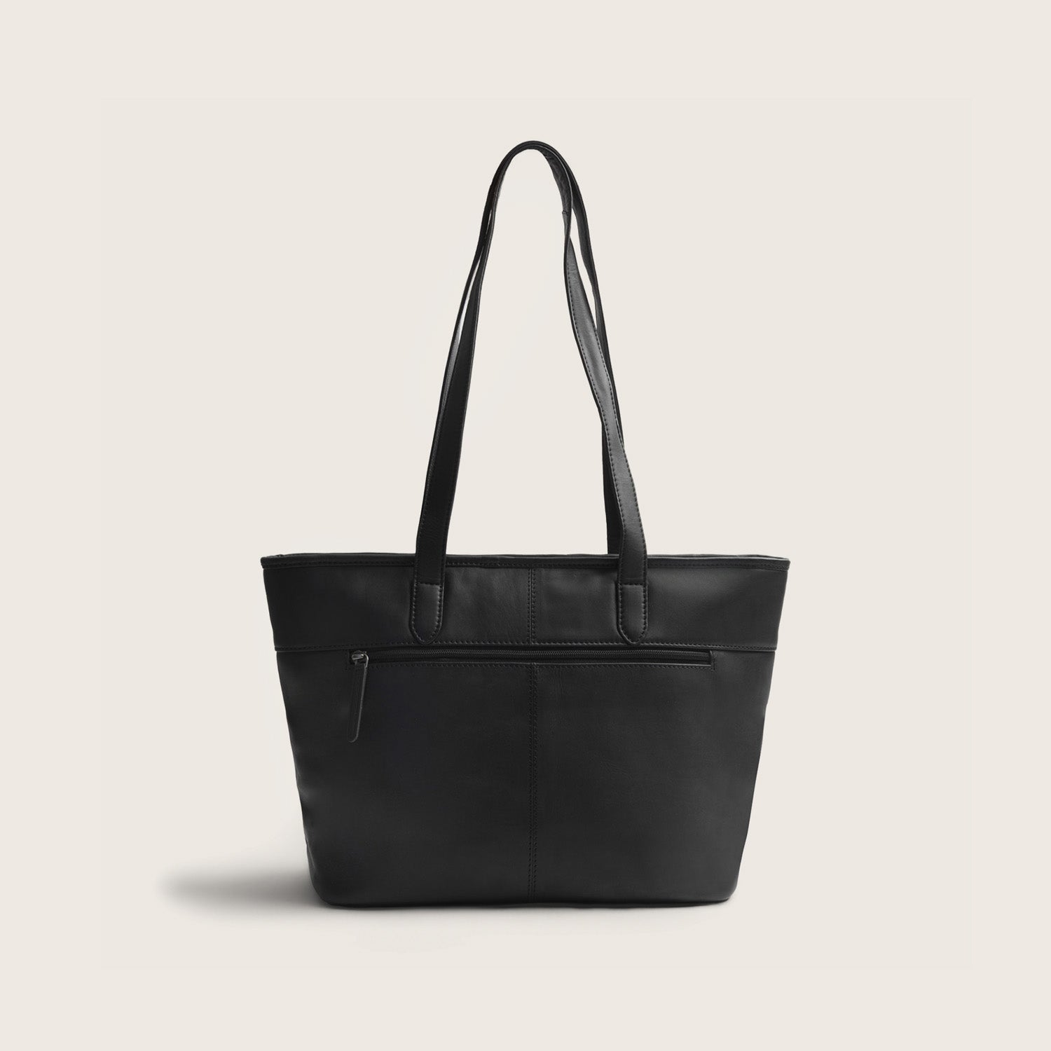 Sac Cabas en Cuir Noir Monza
