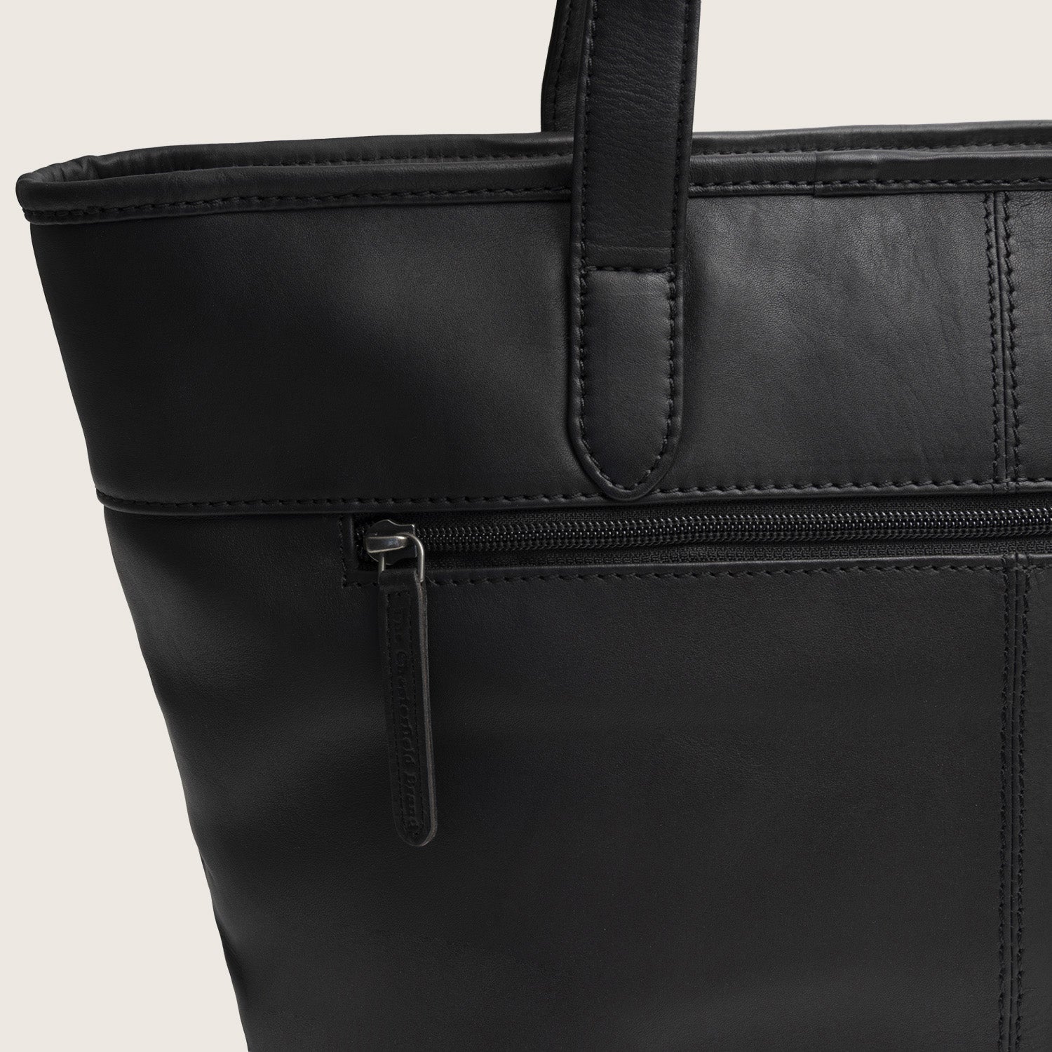 Sac Cabas en Cuir Noir Monza