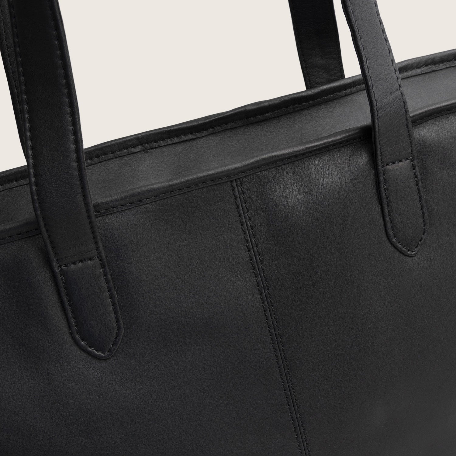 Sac Cabas en Cuir Noir Monza