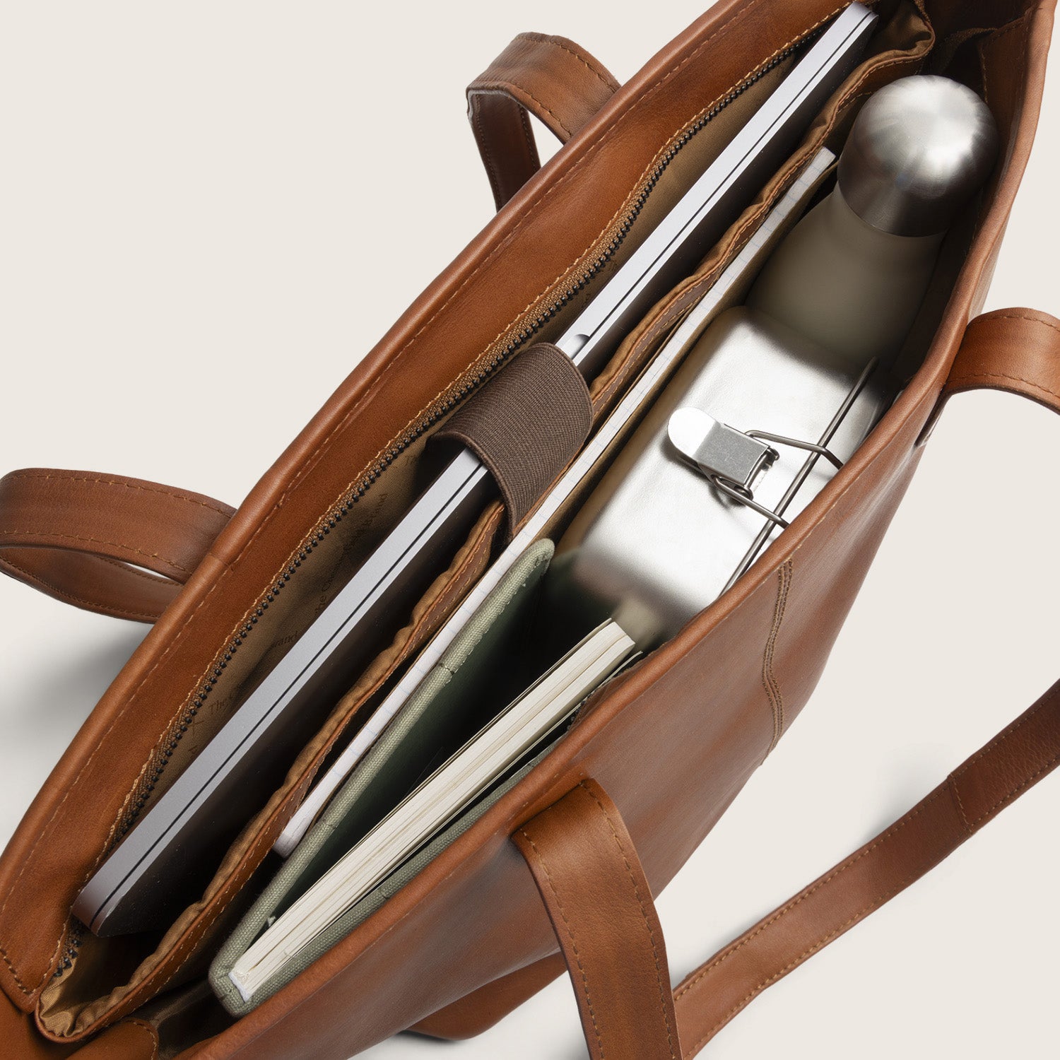 Leder Shopper Cognac Monza