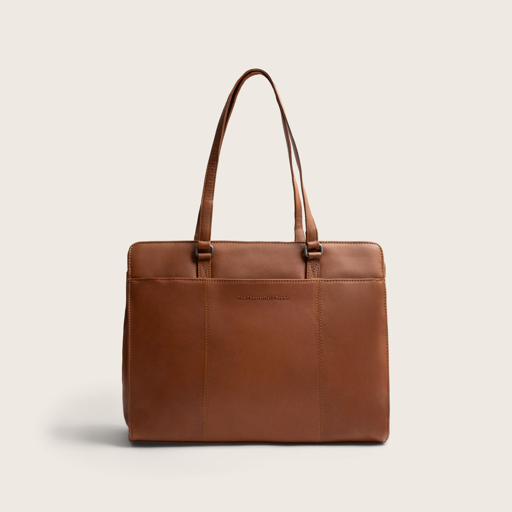 Leather Shoulder Bag Cognac Fidenza