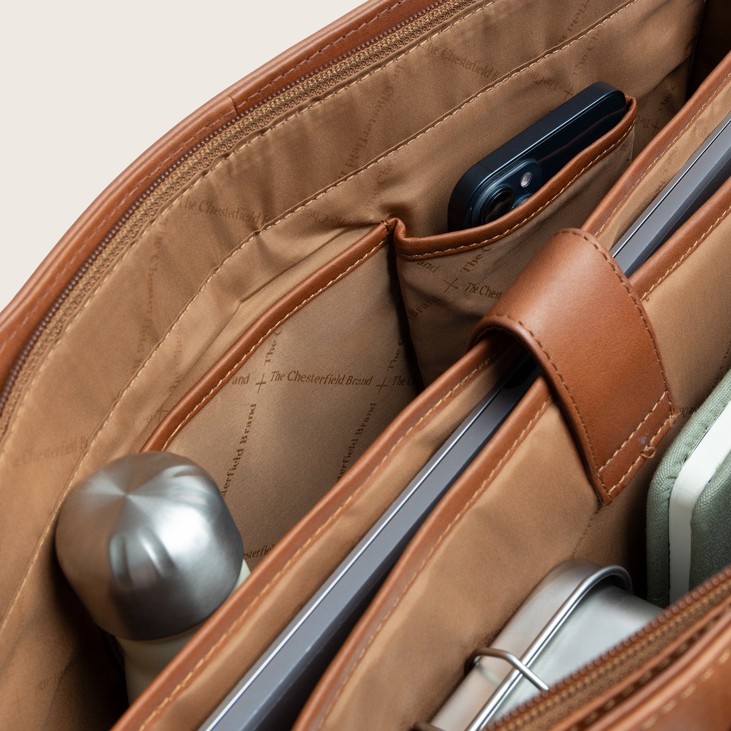 Leder Schultertasche Cognac Fidenza