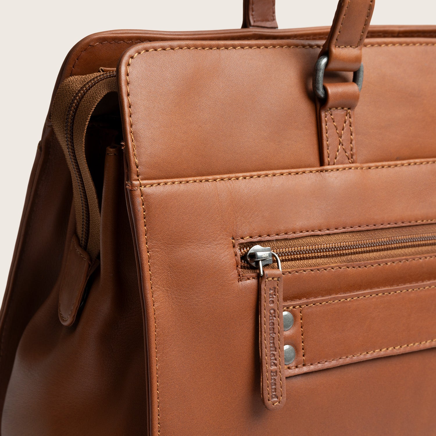 Leder Schultertasche Cognac Fidenza