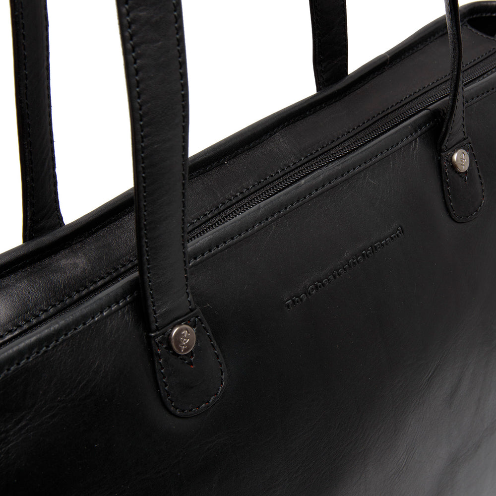 Leather Tote Bag Black Astano