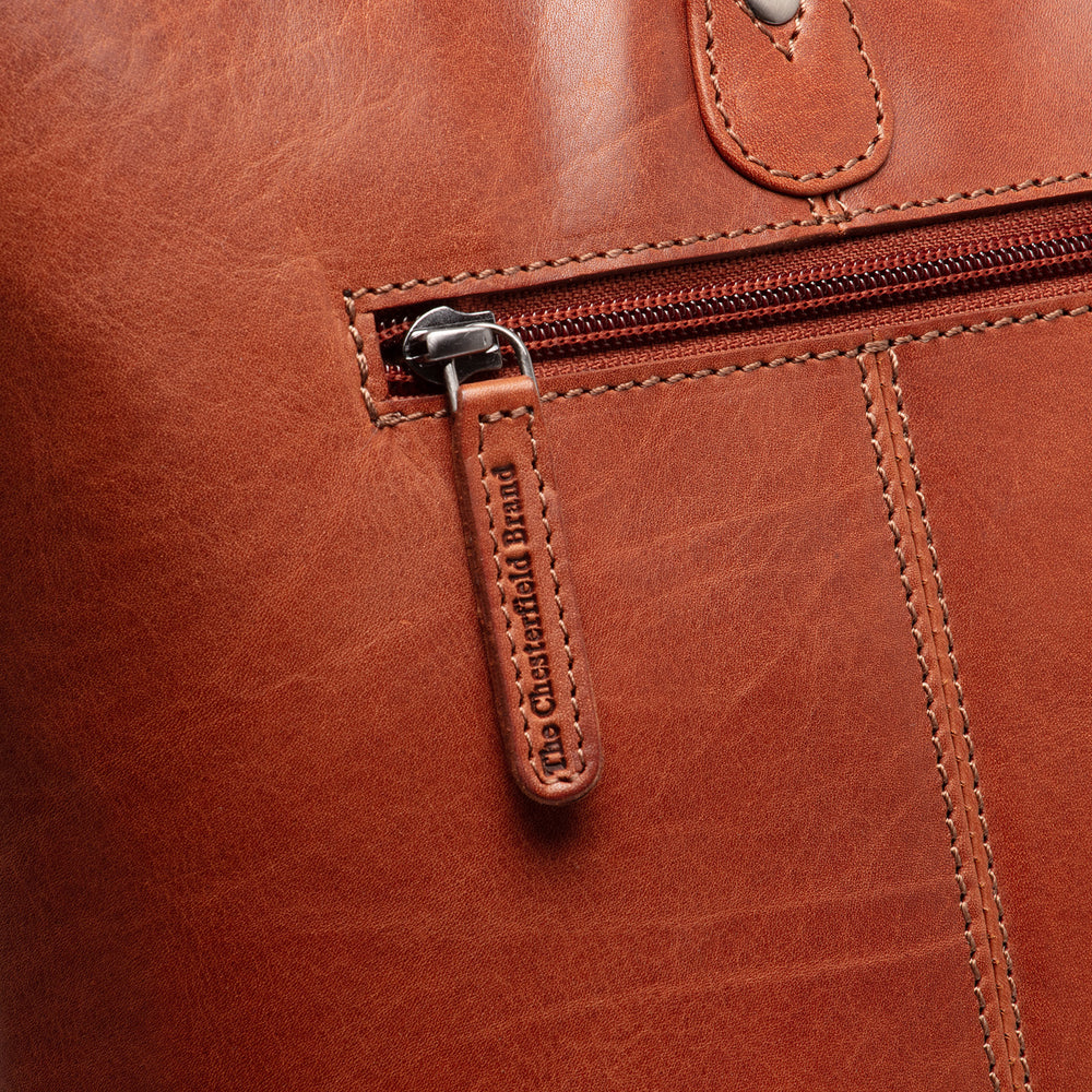 Leather Tote Bag Cognac Astano