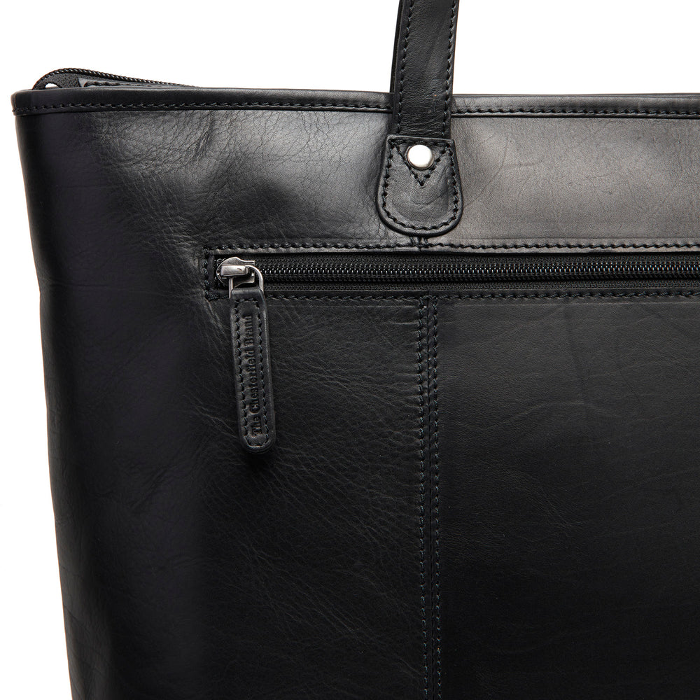 Leather Tote Bag Black Ferrera