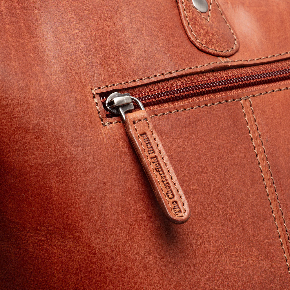Leather Tote Bag Cognac Ferrera