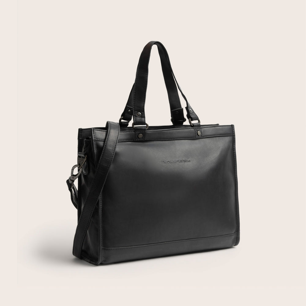 Leder Shopper Schwarz Manly