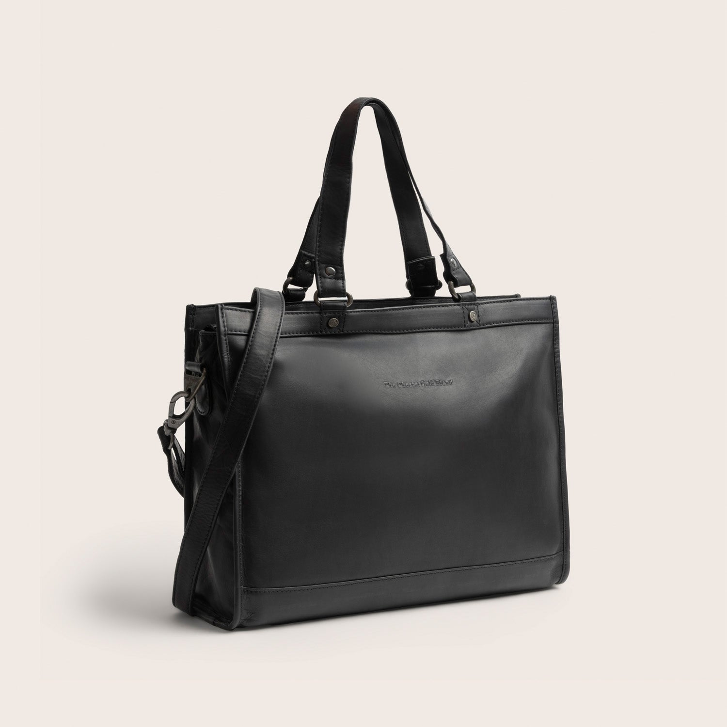 Leather Laptop Bag Black Manly