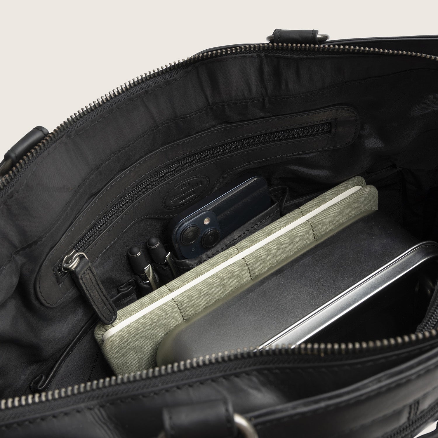 Leather Laptop Bag Black Manly