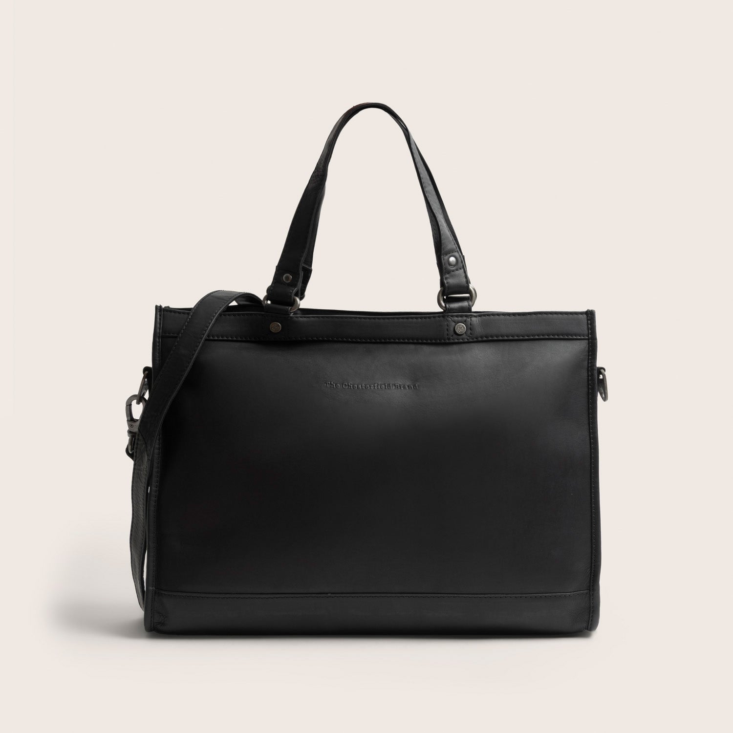 Leather Laptop Bag Black Manly