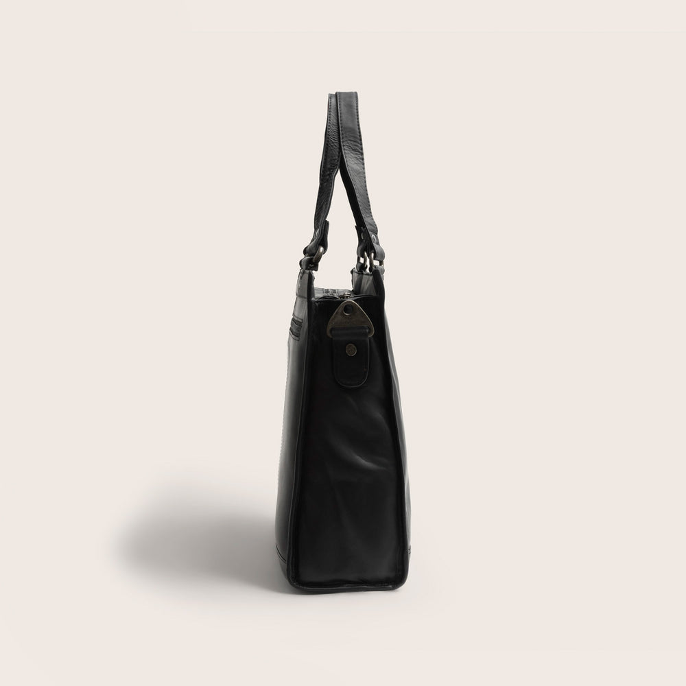 Leder Shopper Schwarz Manly