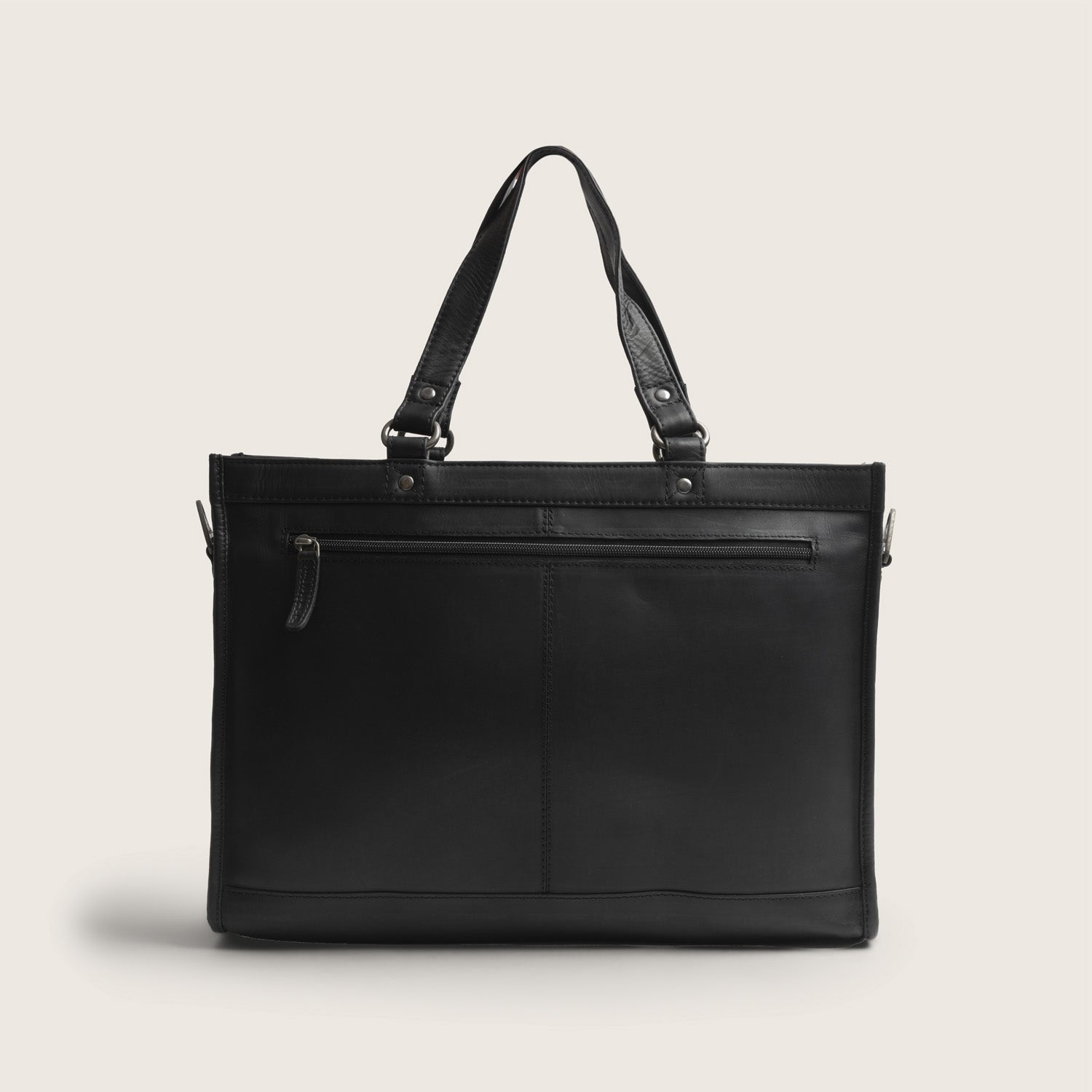 Leather Laptop Bag Black Manly