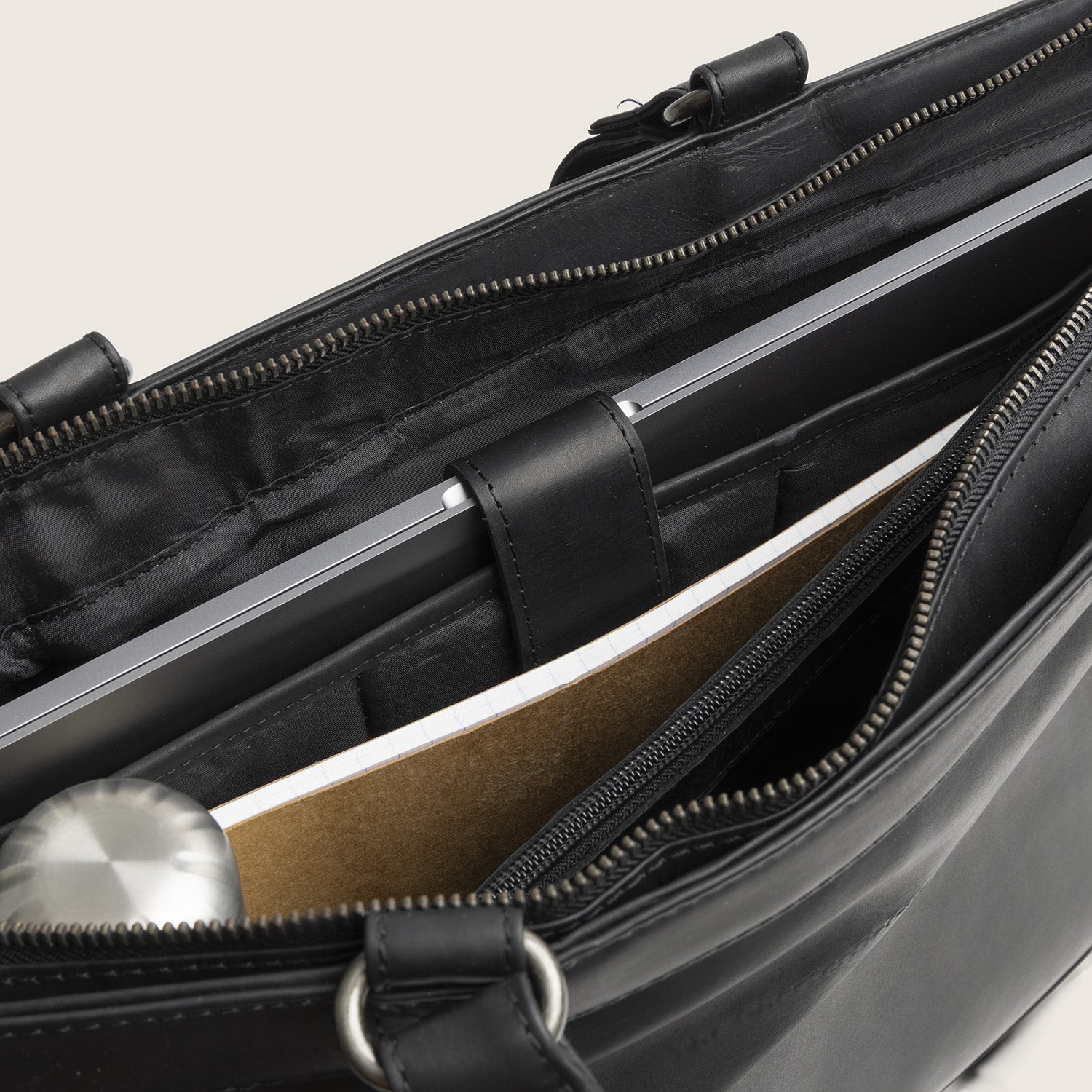 Leather Laptop Bag Black Manly