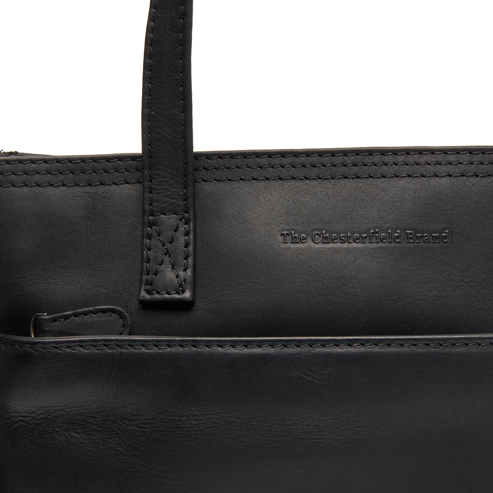 Leder Shopper Schwarz Estella