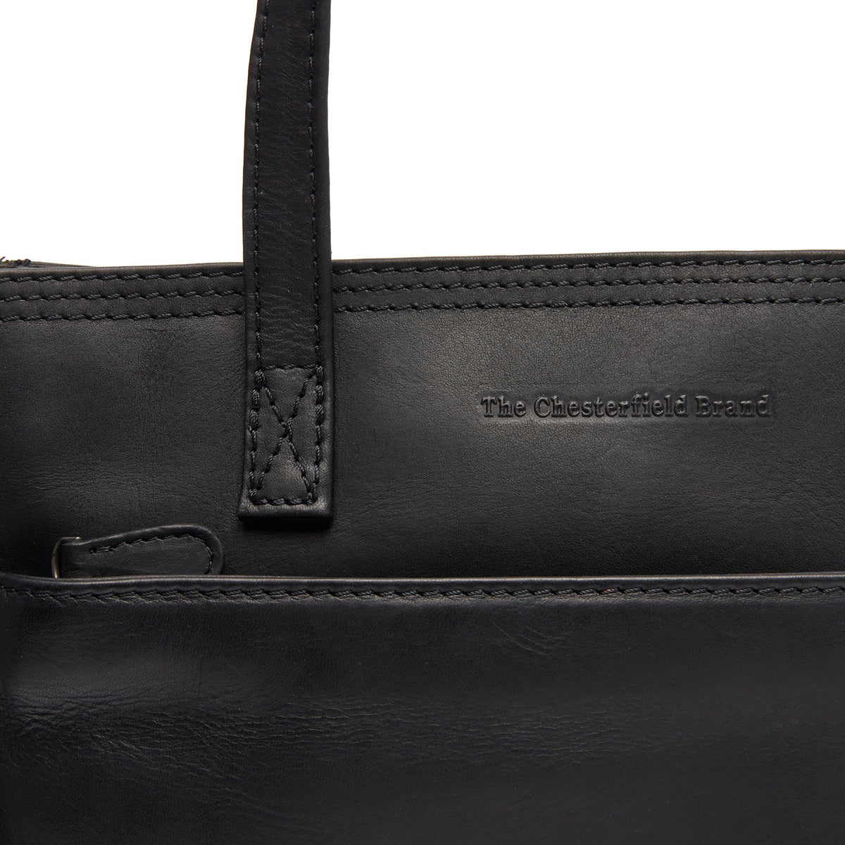 Leren Shopper Zwart Estella