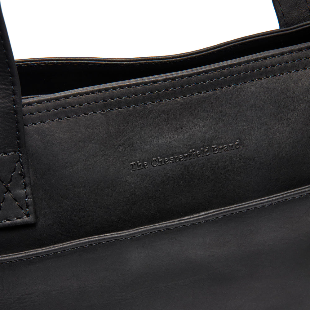 Leather Tote Bag Black Adana