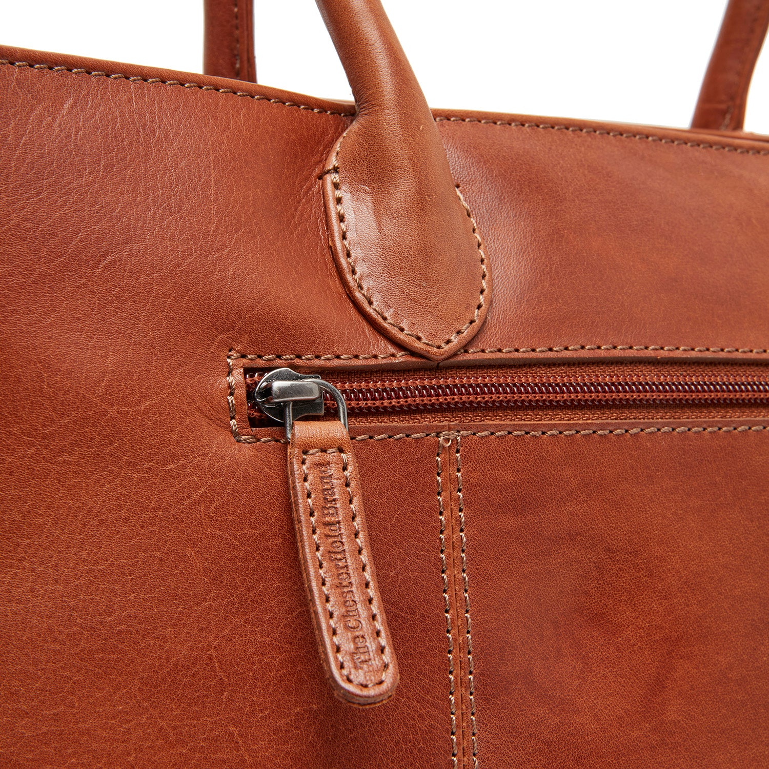 Leather Shopper Cognac Pergamino