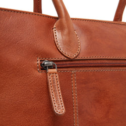 Leather Shopper Cognac Pergamino