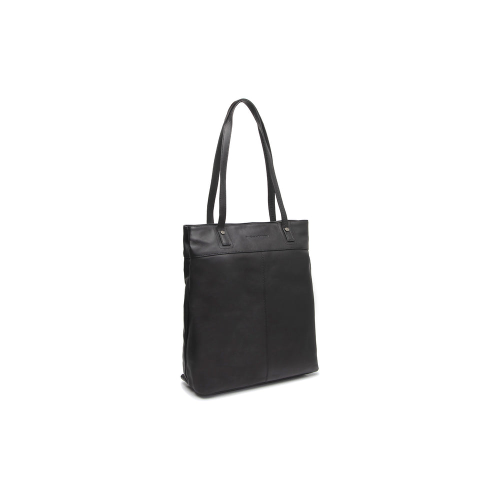 Leather Tote Bag Black Solvia