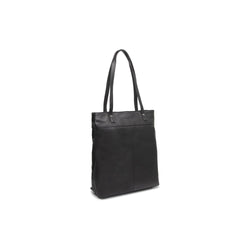 Leather Shopper Black Solvia