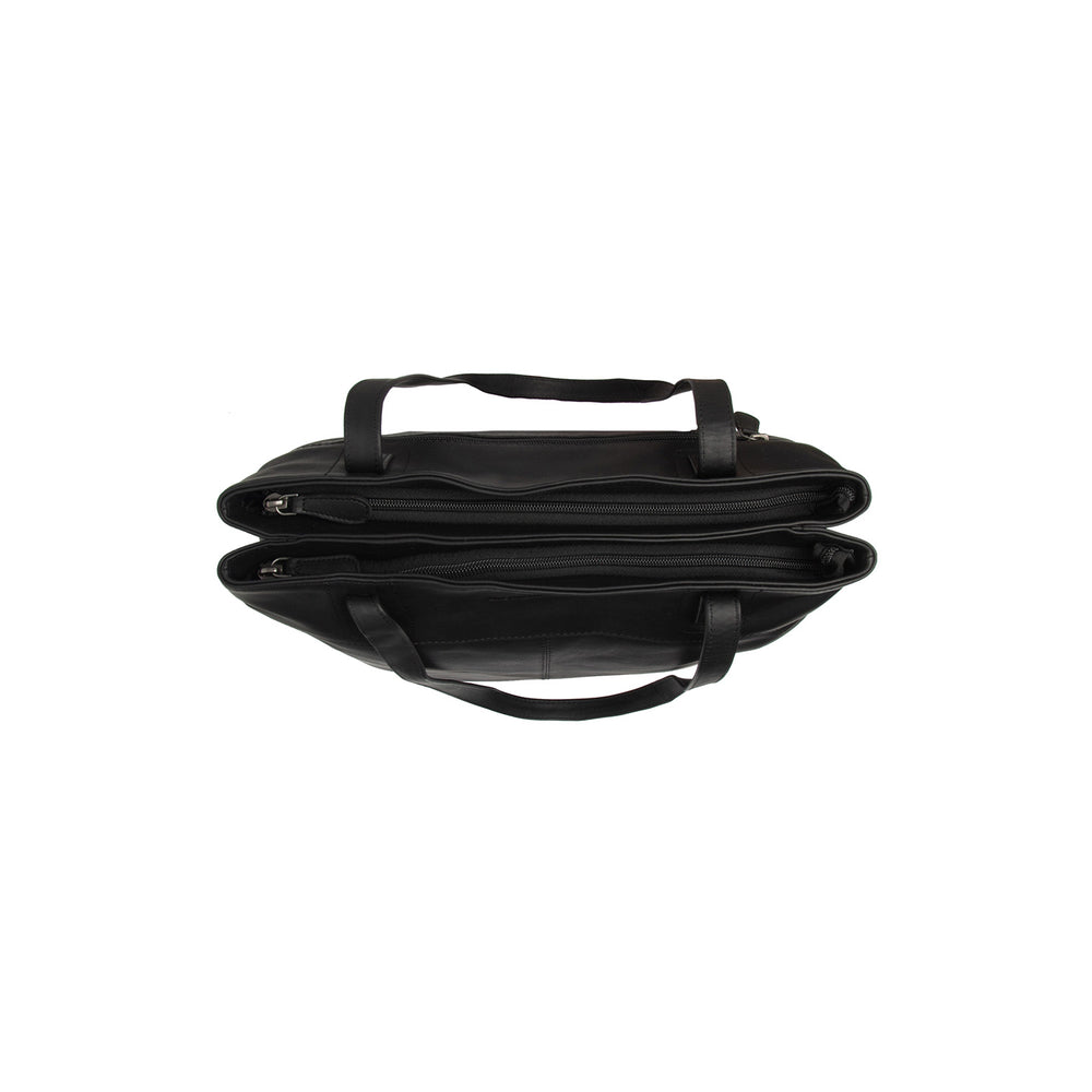 Leather Tote Bag Black Solvia