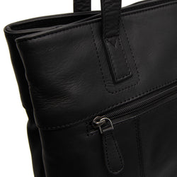 Leather Shopper Black Solvia