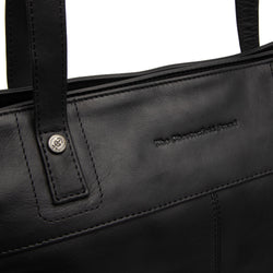 Leather Shopper Black Solvia
