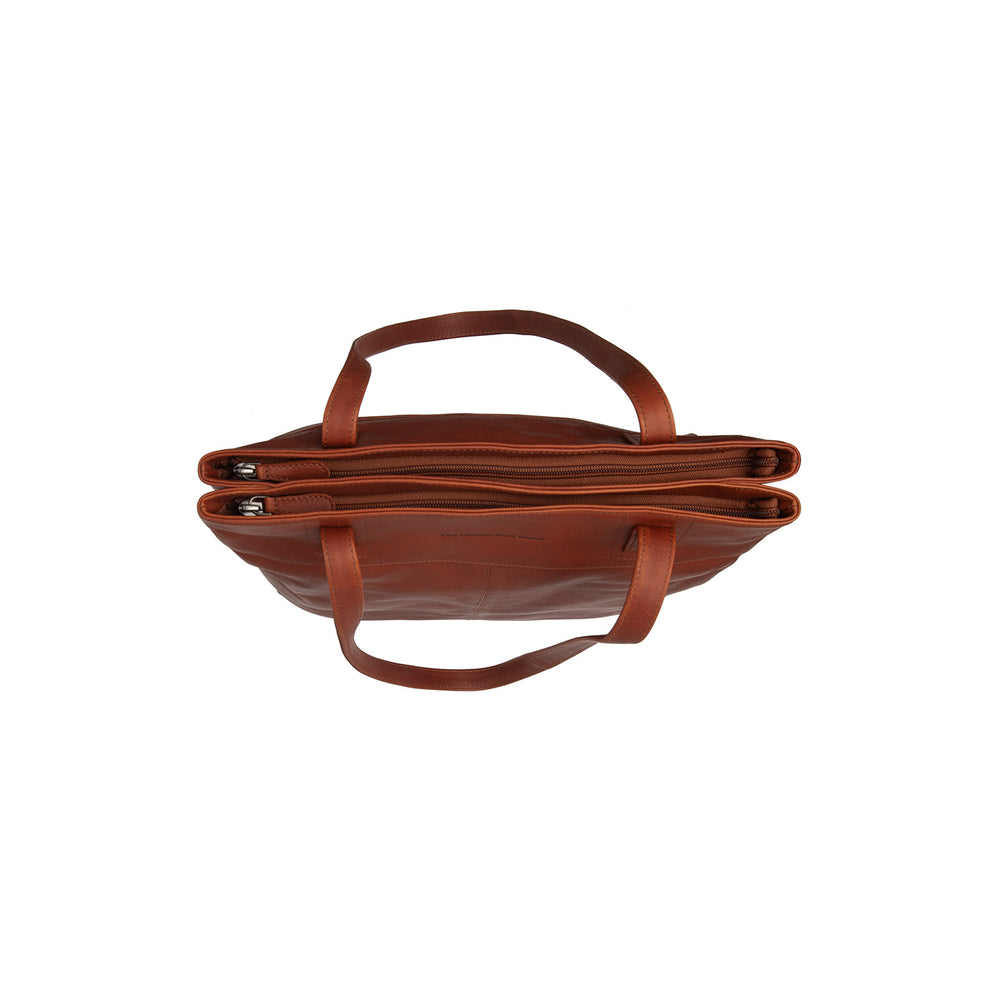 Leather Tote Bag Cognac Solvia
