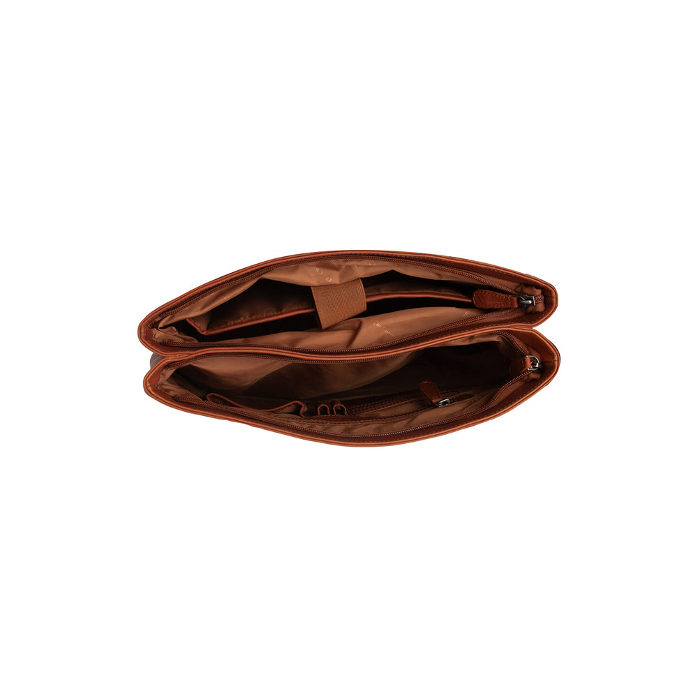 Leather Tote Bag Cognac Solvia