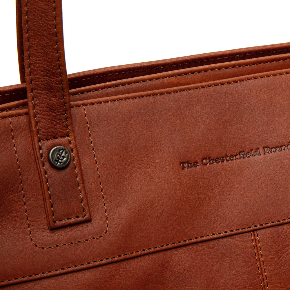 Leather Tote Bag Cognac Solvia