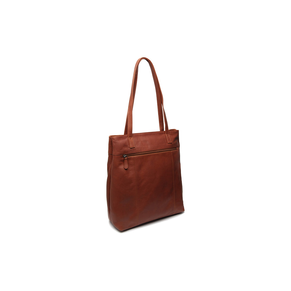 Leather Tote Bag Cognac Solvia