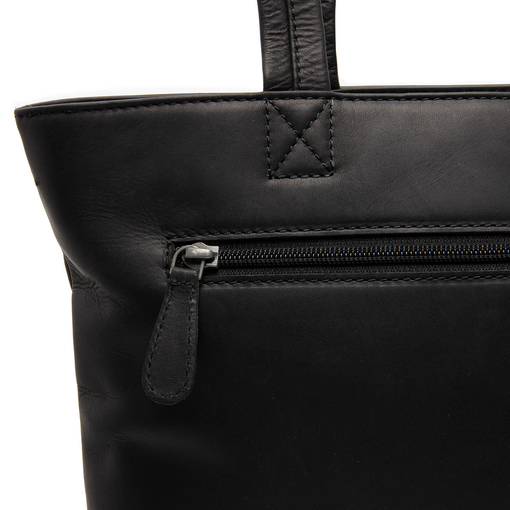 Leather Tote Bag Black Alveron