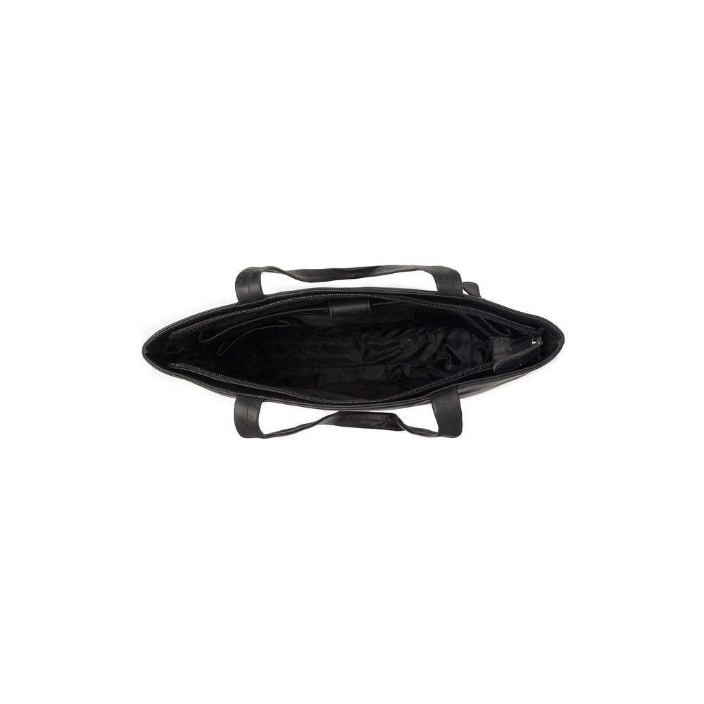Leather Tote Bag Black Alveron