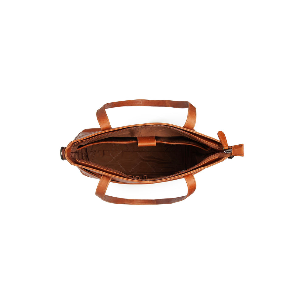 Leather Shoulder Bag Cognac Mosel