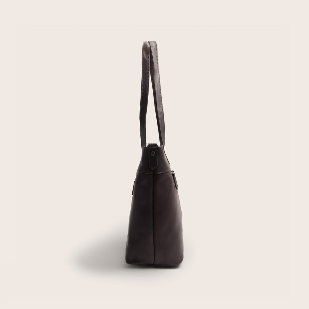 Leather Tote Bag Brown Osira