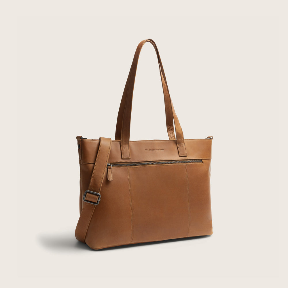 Leather Tote Bag Cognac Osira
