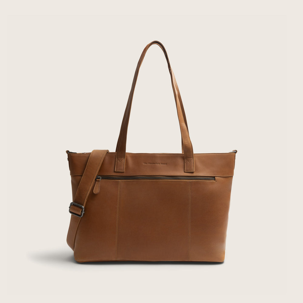 Leather Tote Bag Cognac Osira