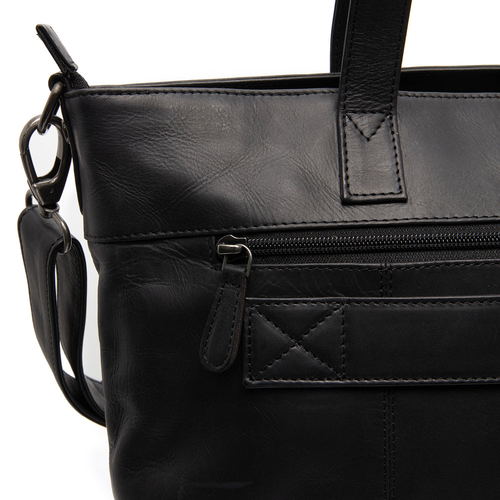 Leather Tote Bag Black Osira